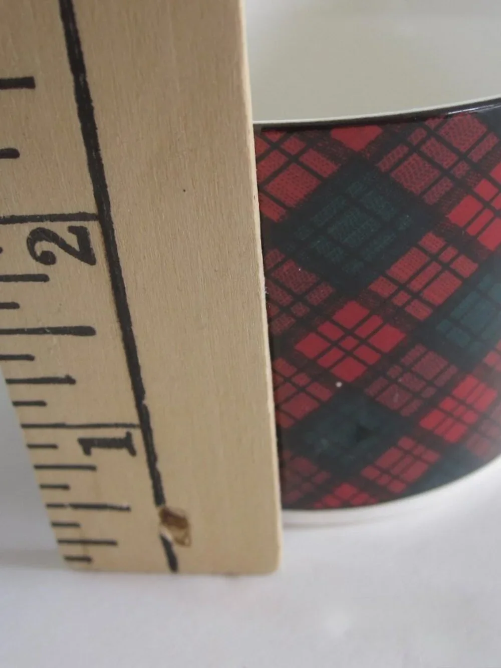 Vintage 80s Arita Tartan Red Plaid Cup & Saucer 2 Sets Preppy Christmas JAPAN